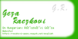 geza raczkovi business card